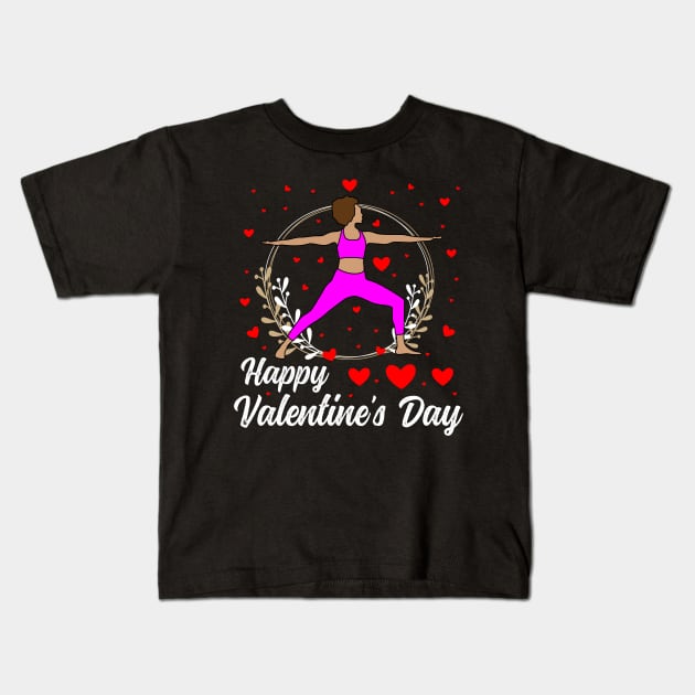 Valentine's Day Yoga Lover Gift Idea For Couples Kids T-Shirt by TeesbyJohn